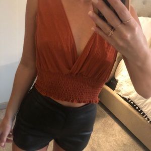 Urban Outfitters Rust Crop top Synched waist
